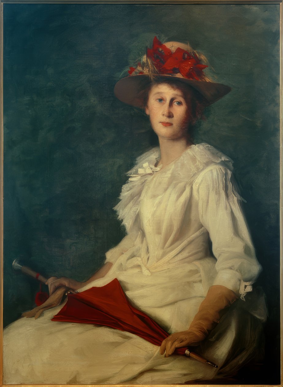 Helene Roederstein con sombrilla de Ottilie Roederstein