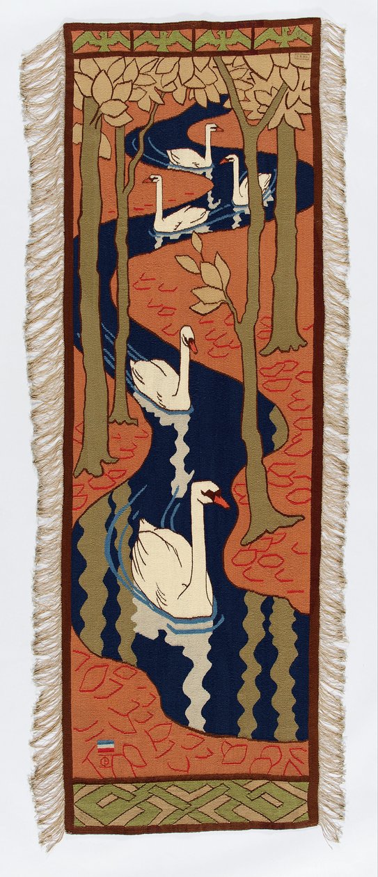 Cinco cisnes de Otto Eckmann