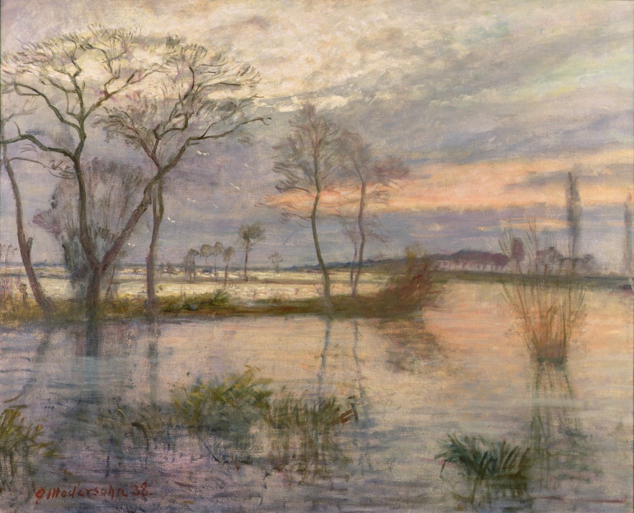 Atardecer en el río Wumme de Otto Modersohn