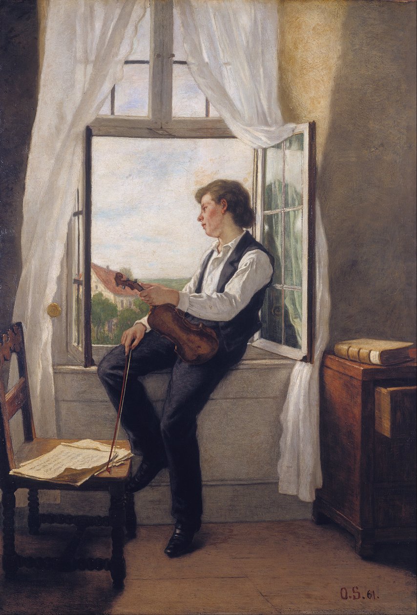 El violinista en la ventana de Franz Otto Scholderer