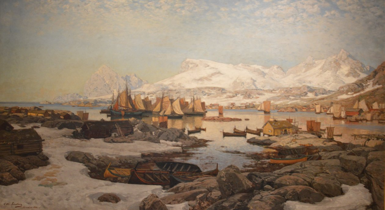 Día de primavera en Lofoten de Otto Sinding