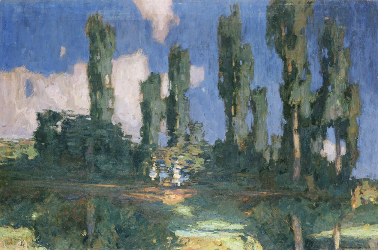 Álamos junto al agua de Otto Ubbelohde