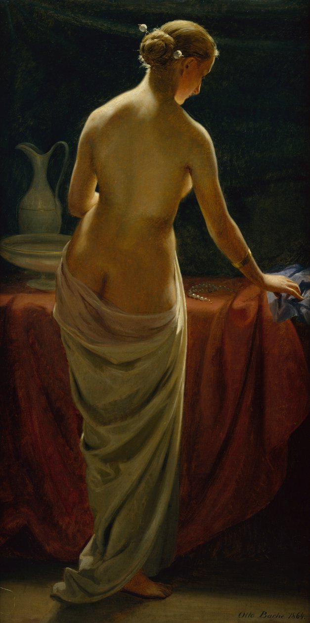 Una dama desnuda en su tocador de Otto Bache