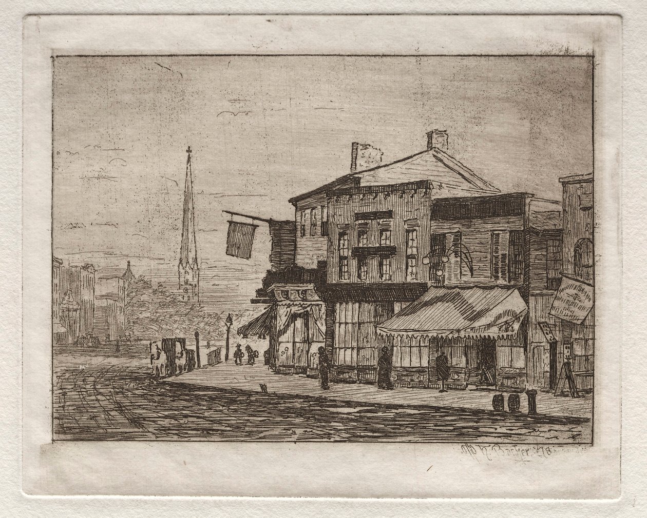 Cleveland, Woodland Avenue y Eagle Street, 1878 de Otto H. Bacher