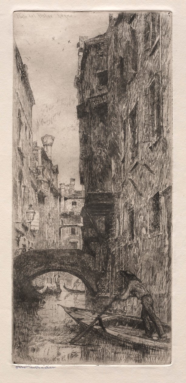 Grabados de Venecia: Ponte del Pistor, Venecia, 1880 de Otto H. Bacher