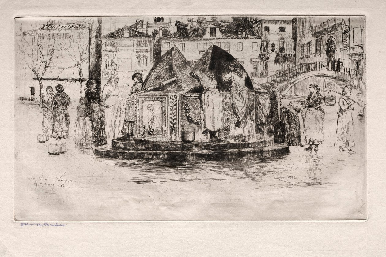 Grabados de Venecia: Pozzo San Vio de Otto H. Bacher
