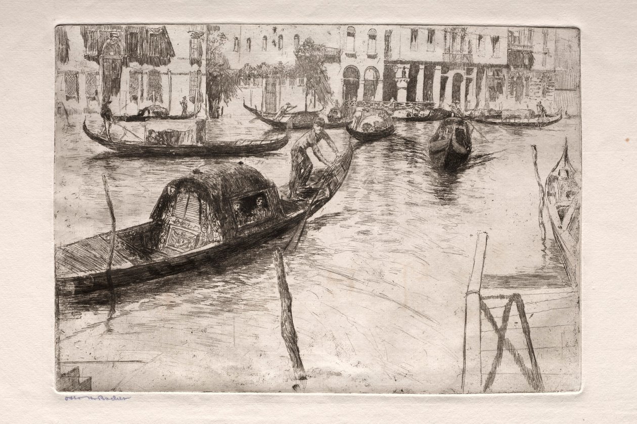 Grabados de Venecia: Traghetto San Felice de Otto H. Bacher