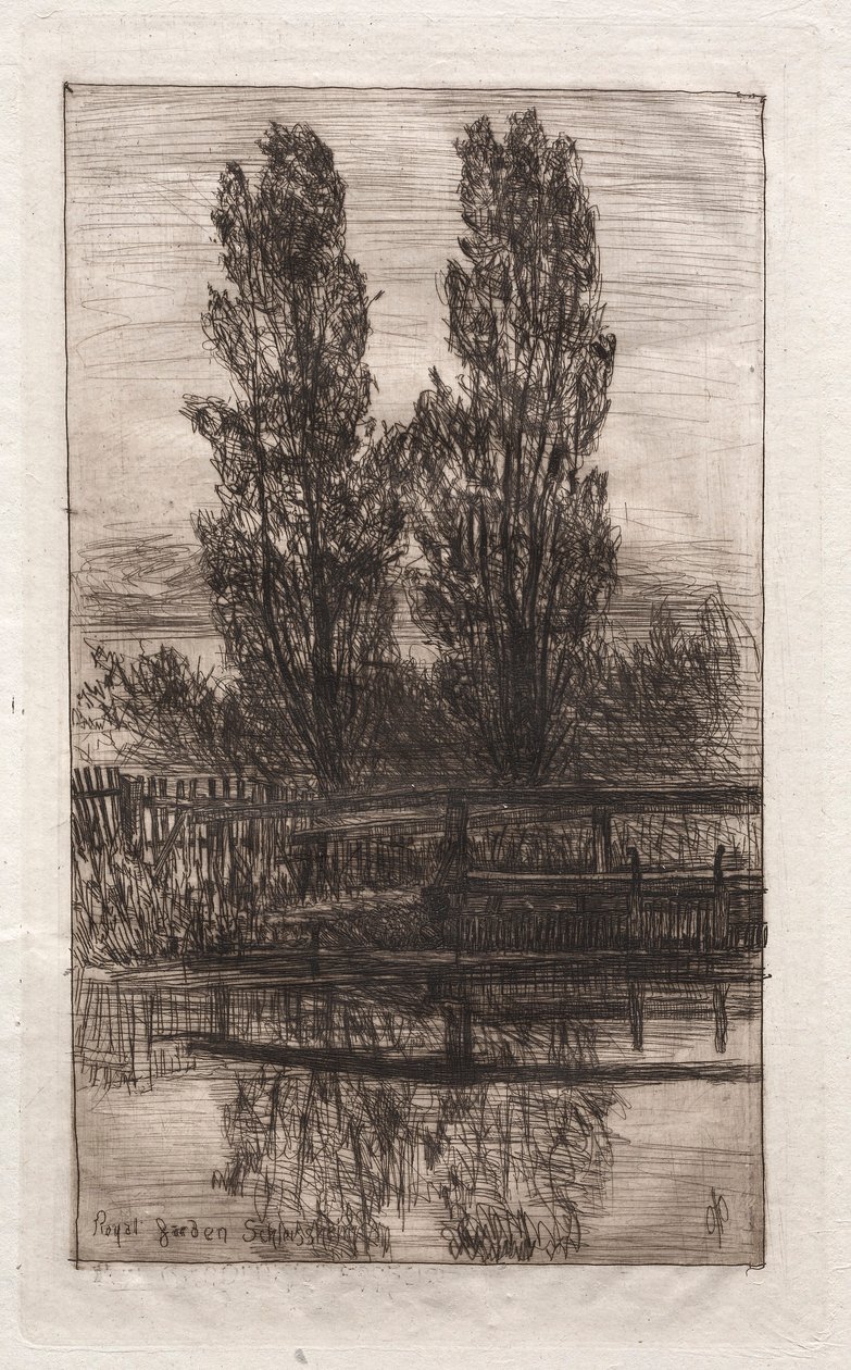 Álamos, Jardín Real, Schleissheim, 1879 de Otto H. Bacher