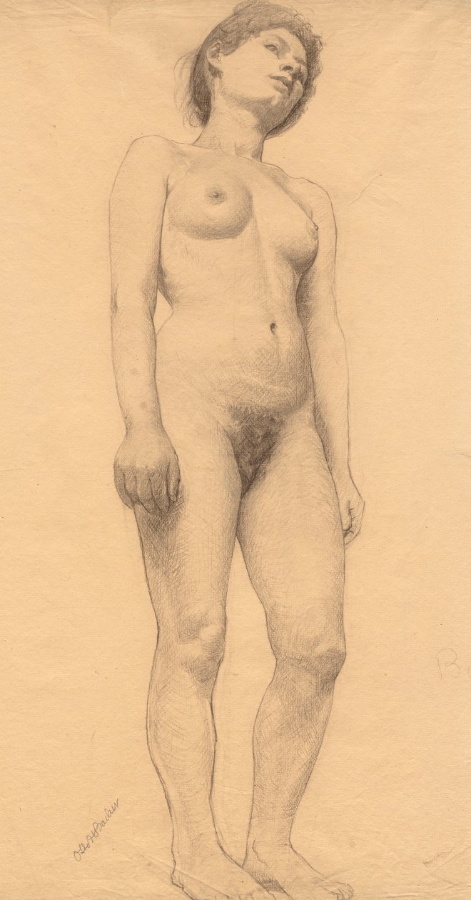 Desnudo femenino de pie de Otto H. Bacher