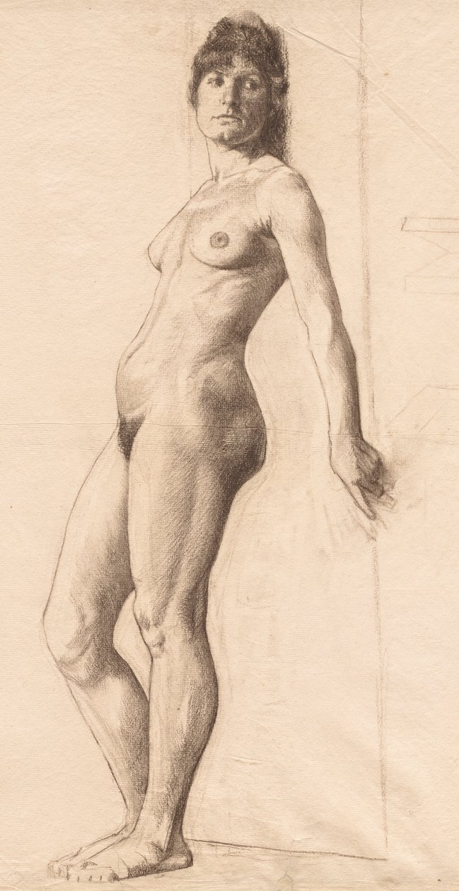 Modelo desnudo de pie de Otto H. Bacher