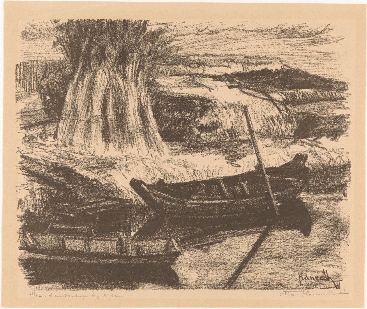 Paisaje cerca de Ámsterdam (título original del objeto) de Otto Hanrath (signed by artist)