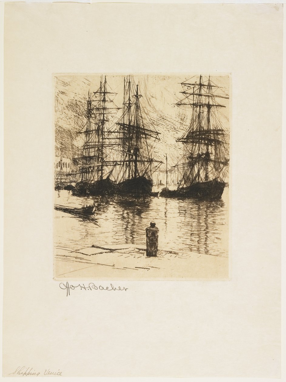 Embarcaciones, Venecia, 1879-1880 de Otto Henry Bacher