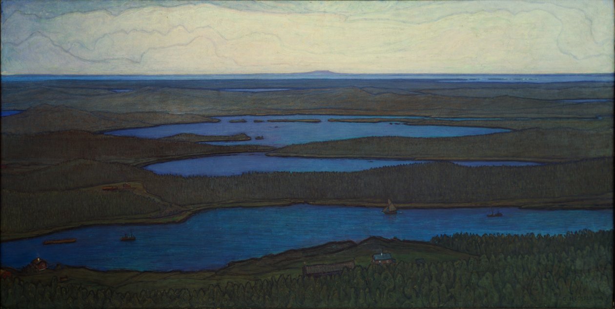 Sobre el bosque y el lago, 1908 de Otto Hesselbom
