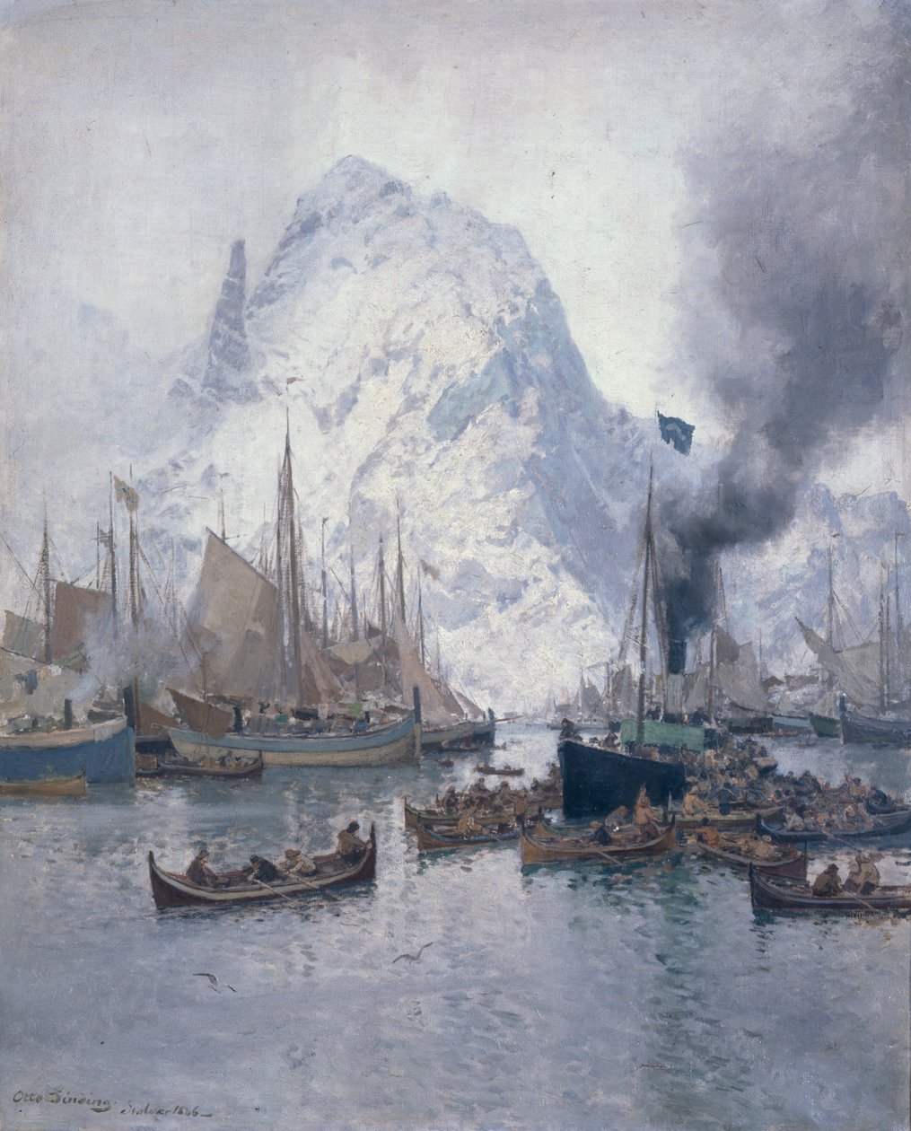 Llegada de Agnsilddamperen, Svolvaer de Otto Ludvig Sinding