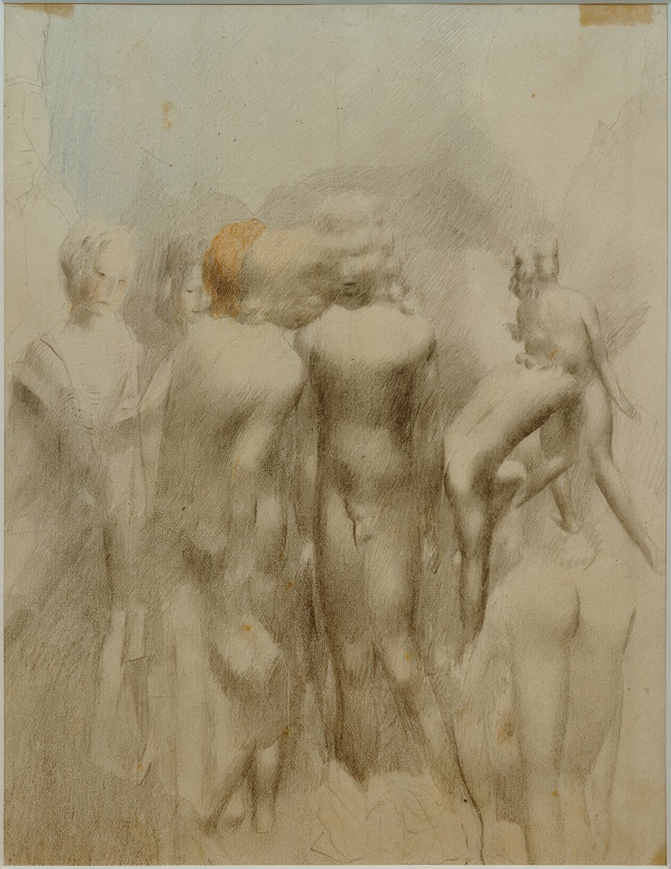 Grupo de niños desnudos al aire libre (Bañistas) de Otto Meyer Amden