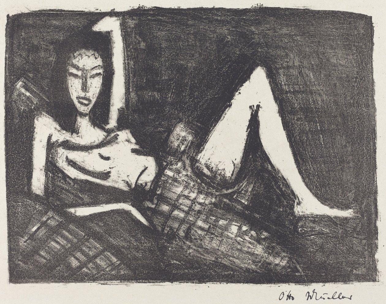 Chica en un sofá de Otto Müller