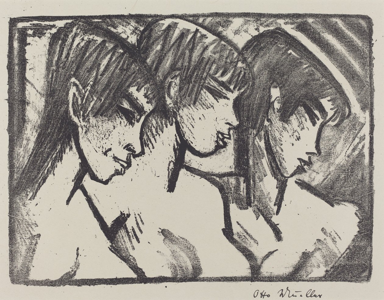 Tres Chicas de Perfil de Otto Müller
