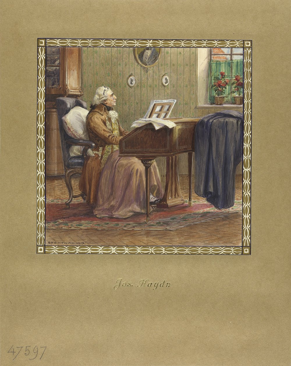 Joseph Haydn en el piano de cola, 1917 de Otto Robert Nowak