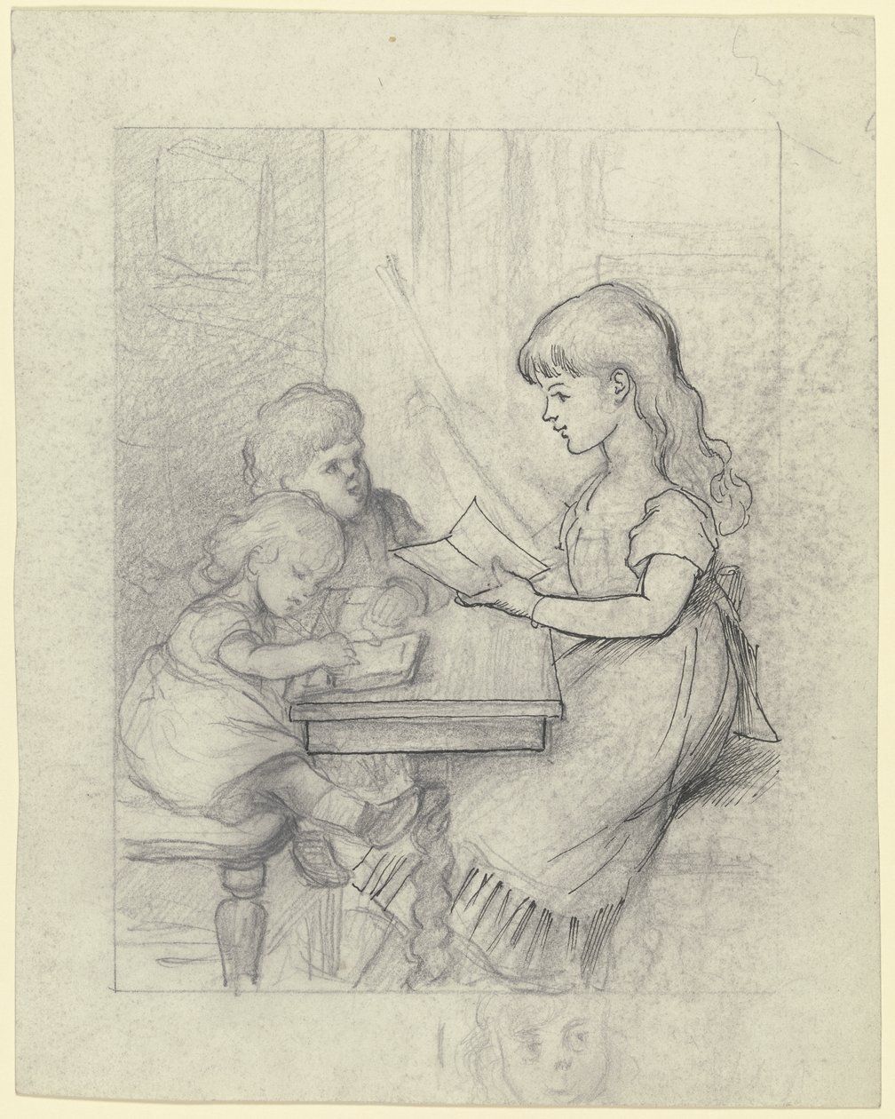 Escena escolar escenificada de Otto Scholderer