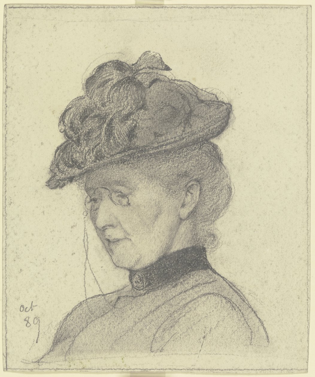 Retrato de Luise Scholderer con sombrero de Otto Scholderer