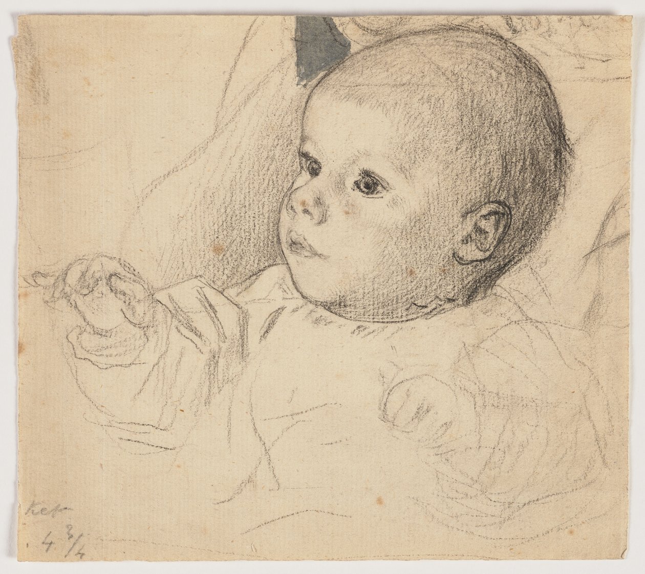 Retrato de Victor Scholderer de niño pequeño de Otto Scholderer