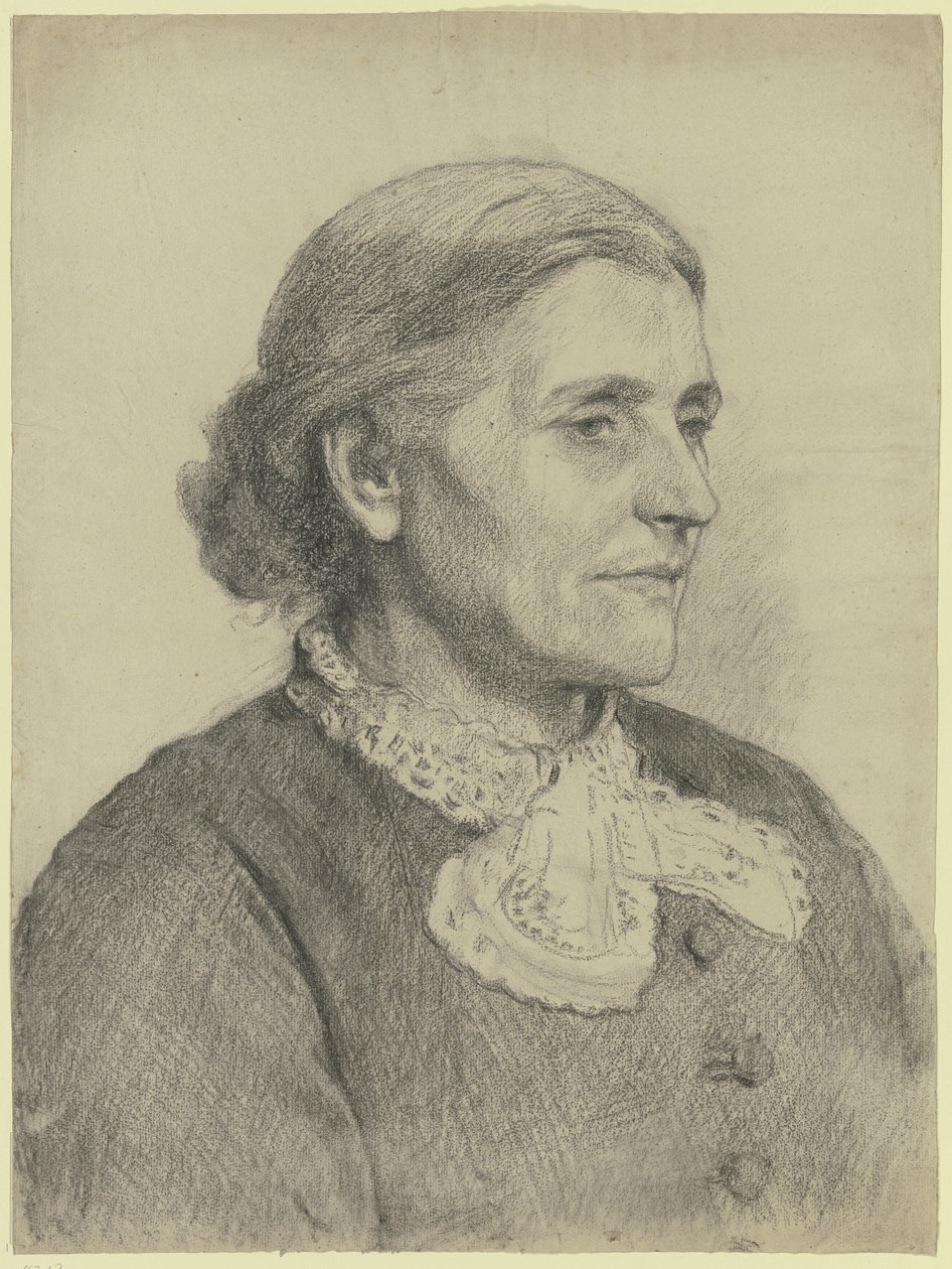 Retrato de una señora mayor mirando hacia la derecha de Otto Scholderer