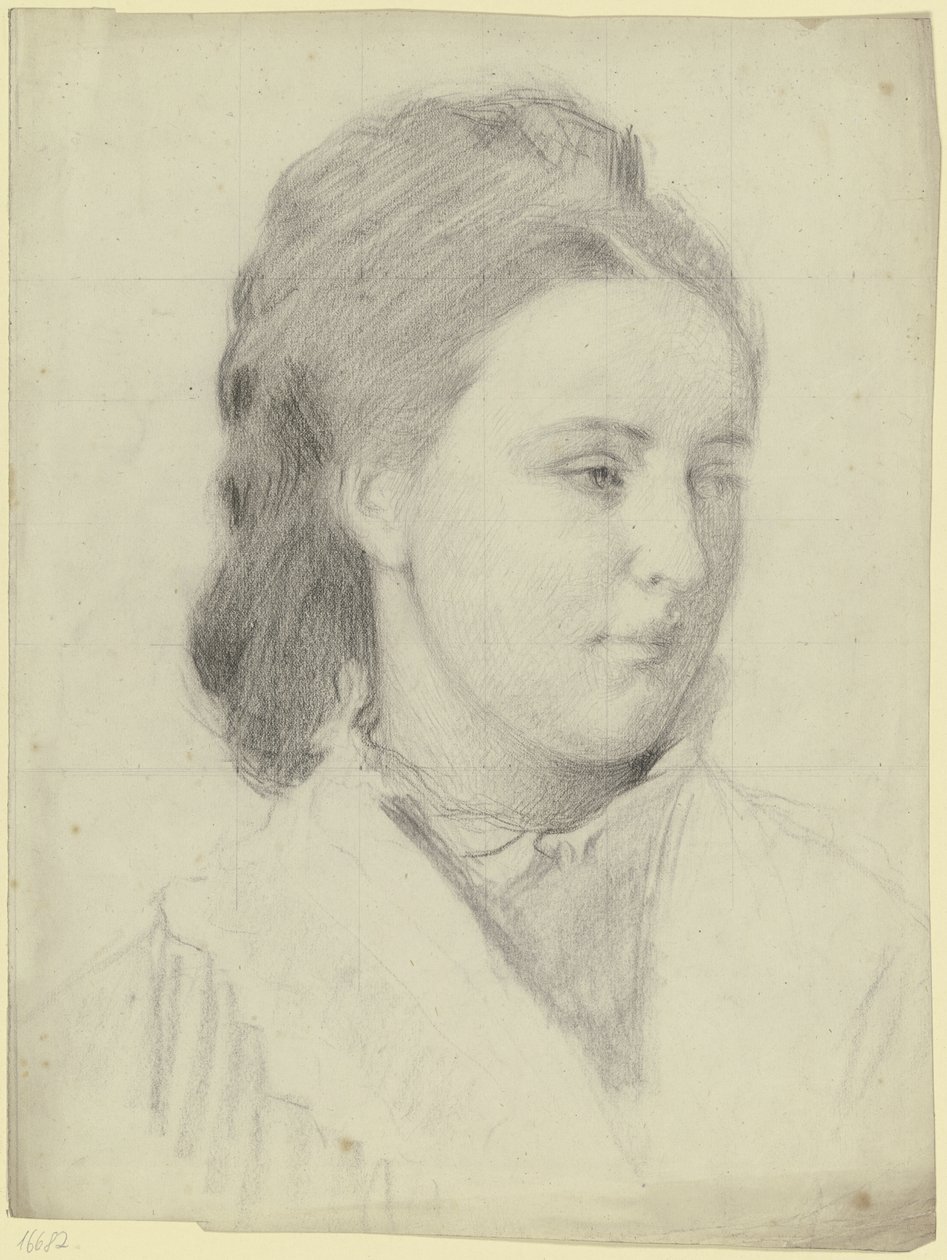 Retrato de una joven de tres cuartos de Otto Scholderer