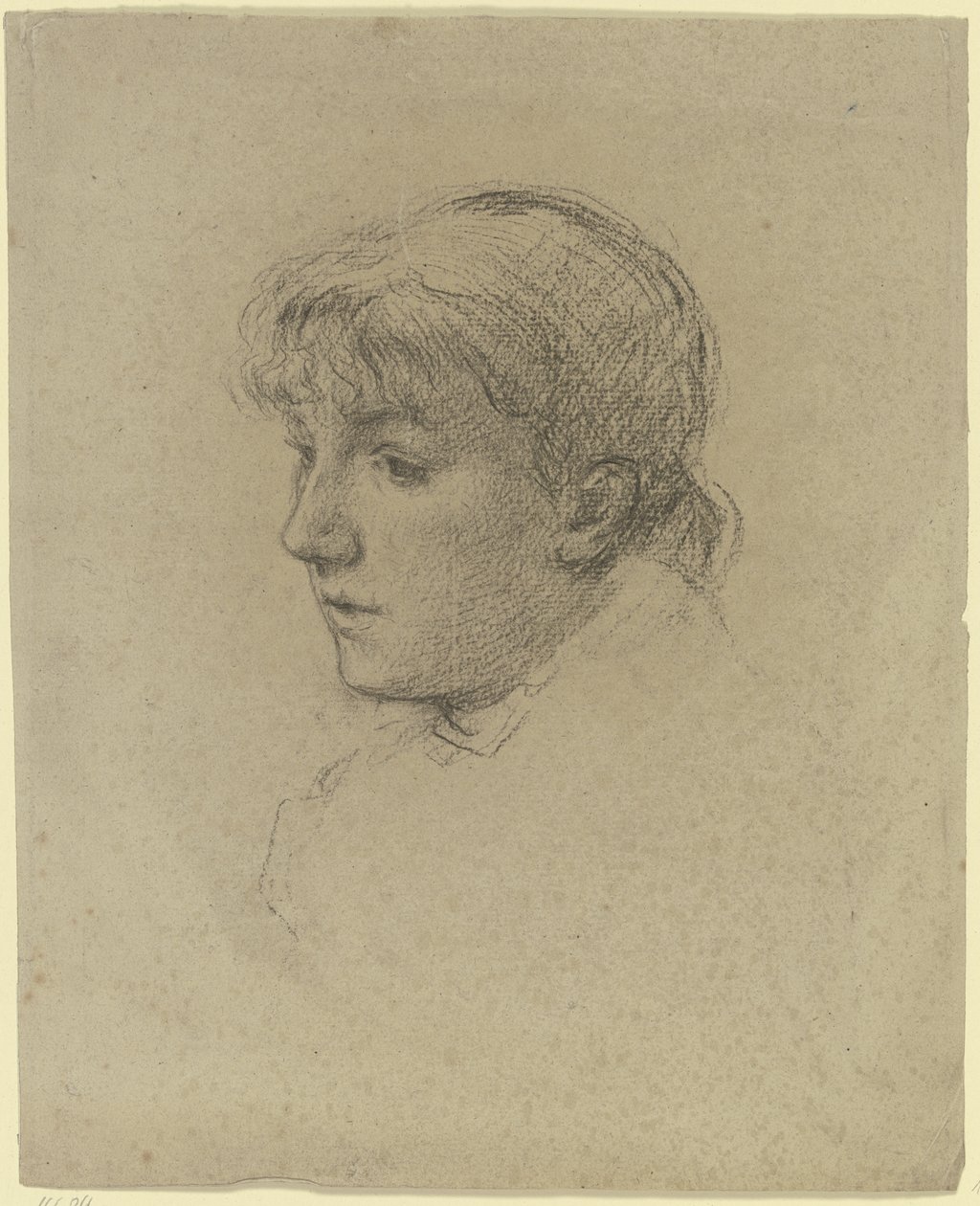 Retrato de una joven mirando hacia la izquierda de Otto Scholderer