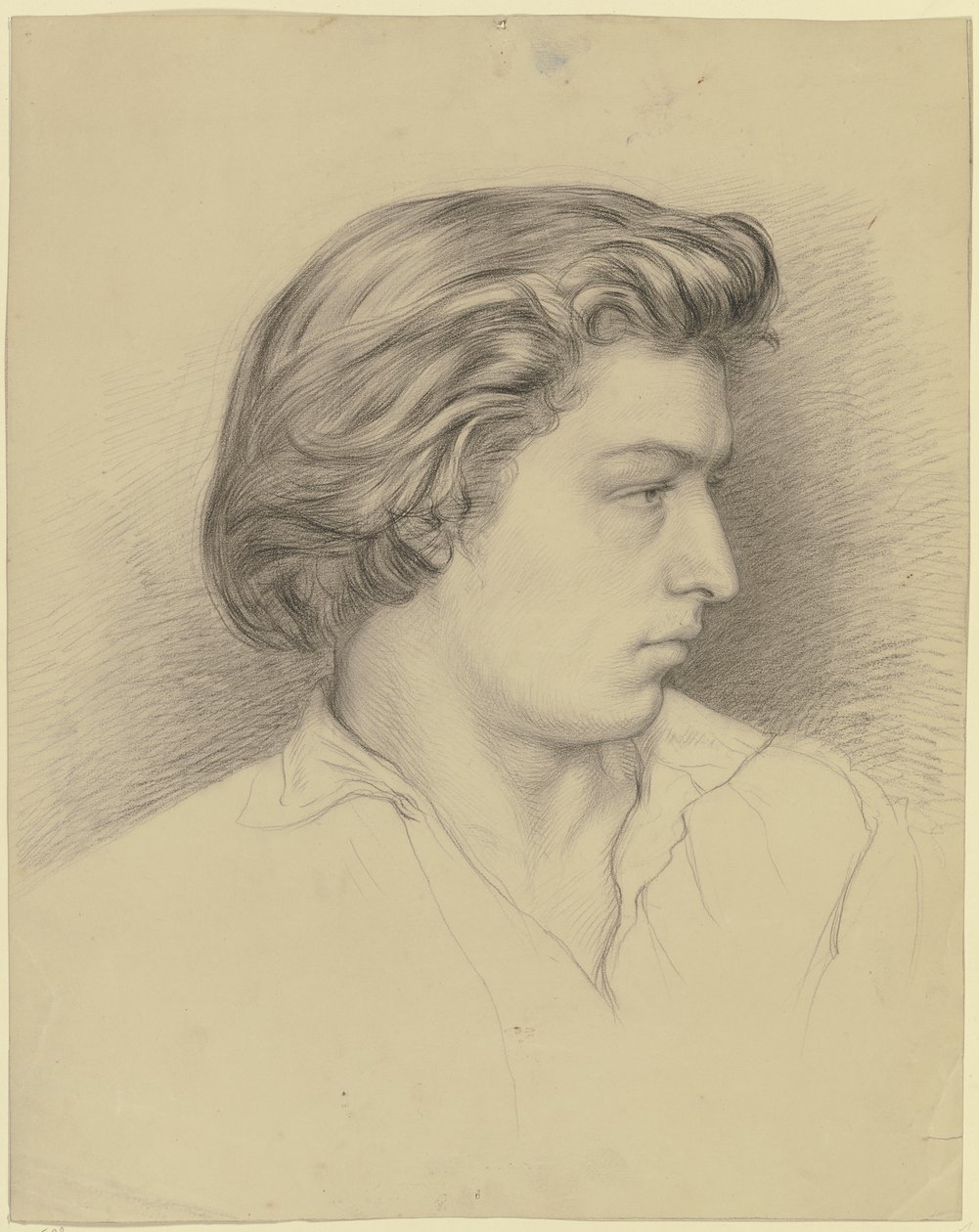 Retrato de un joven de perfil hacia la derecha de Otto Scholderer