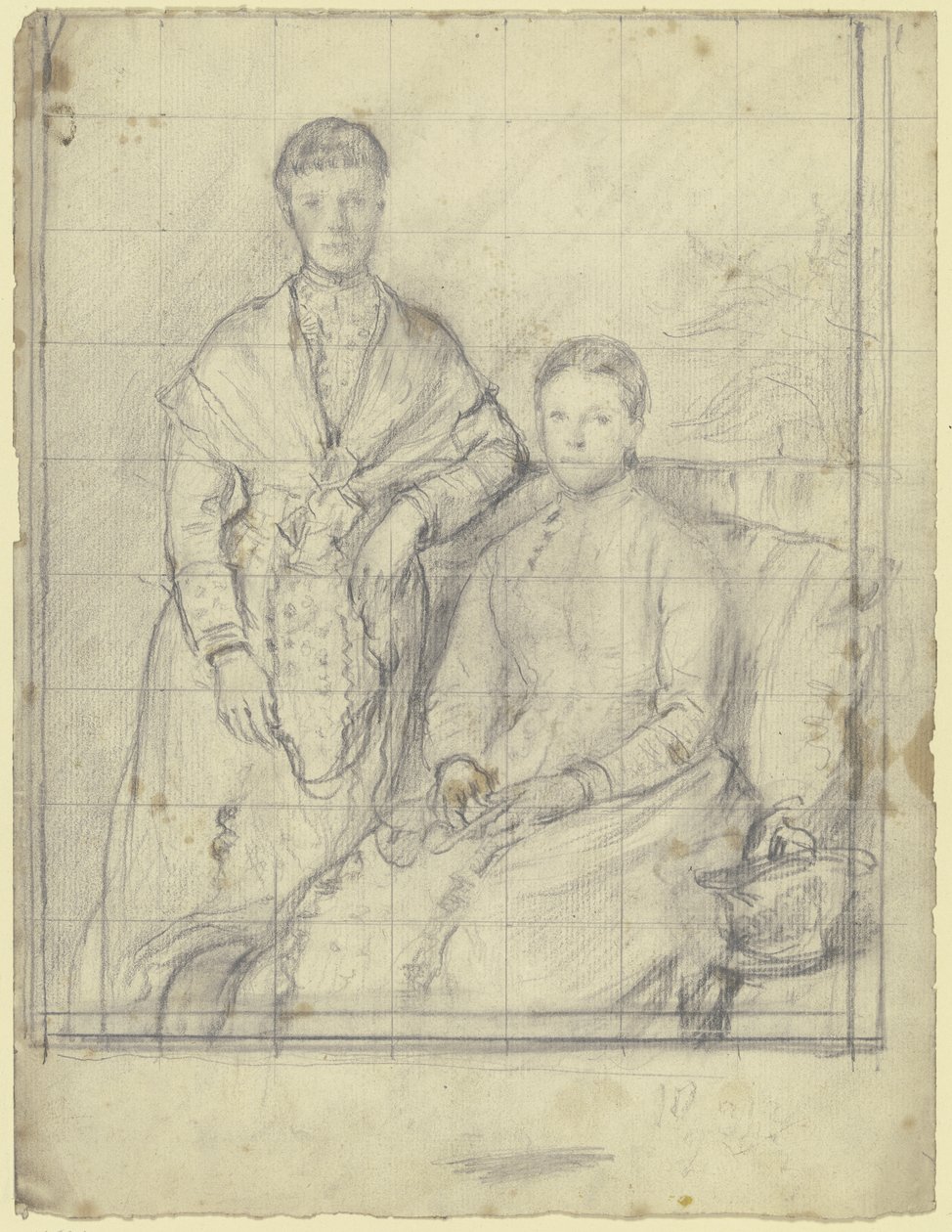 Doble retrato: figura de pie y figura sentada de Otto Scholderer