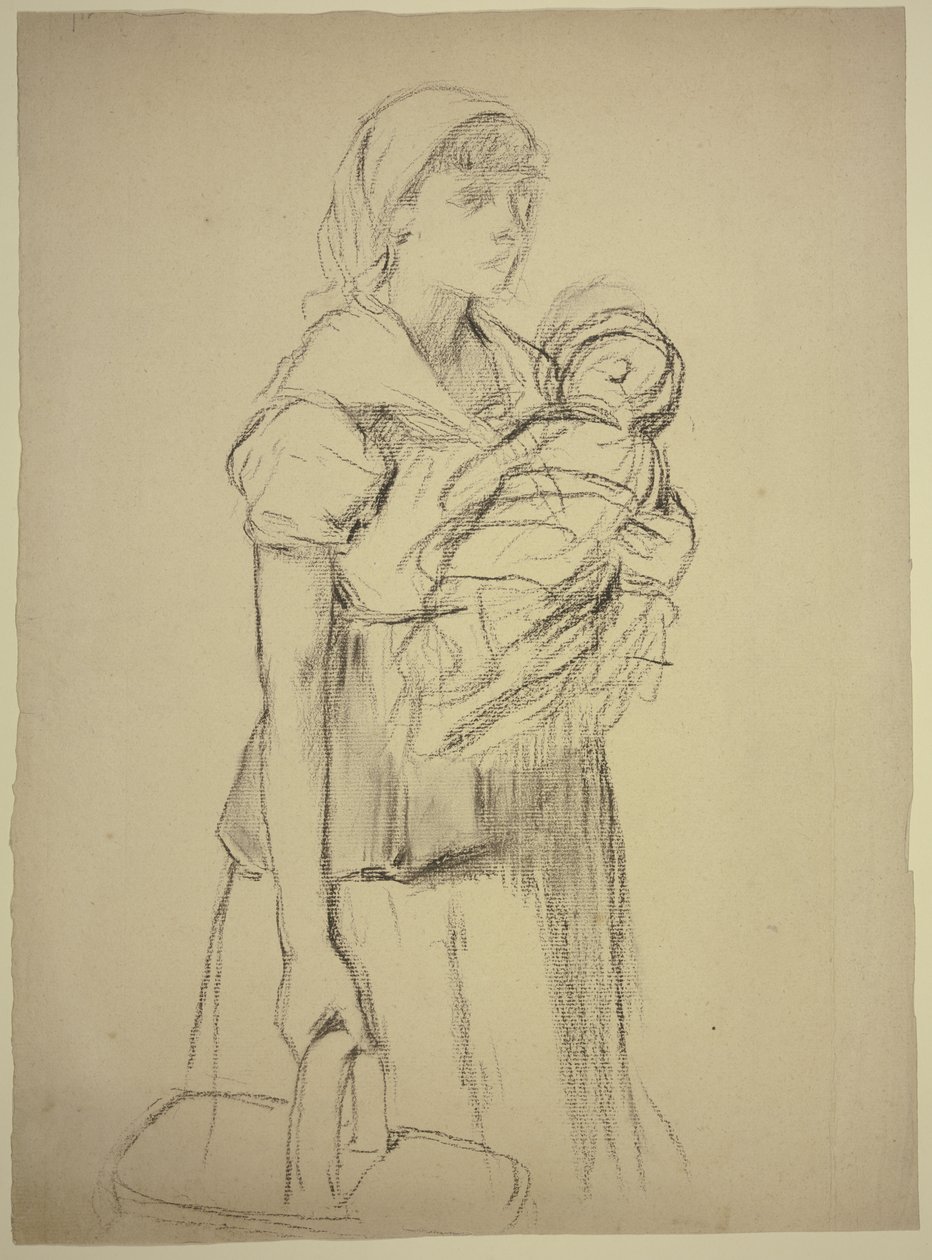 Campesina con niño de Otto Scholderer