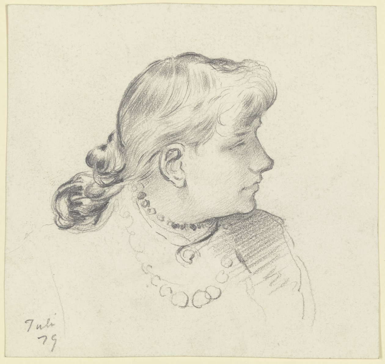 Cabeza de muchacha de perfil de Otto Scholderer