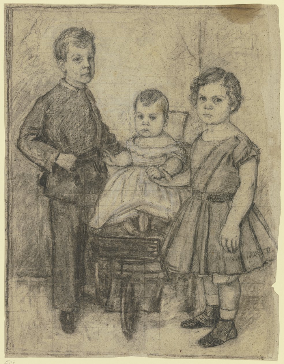 Retrato de grupo de tres hermanos de Otto Scholderer