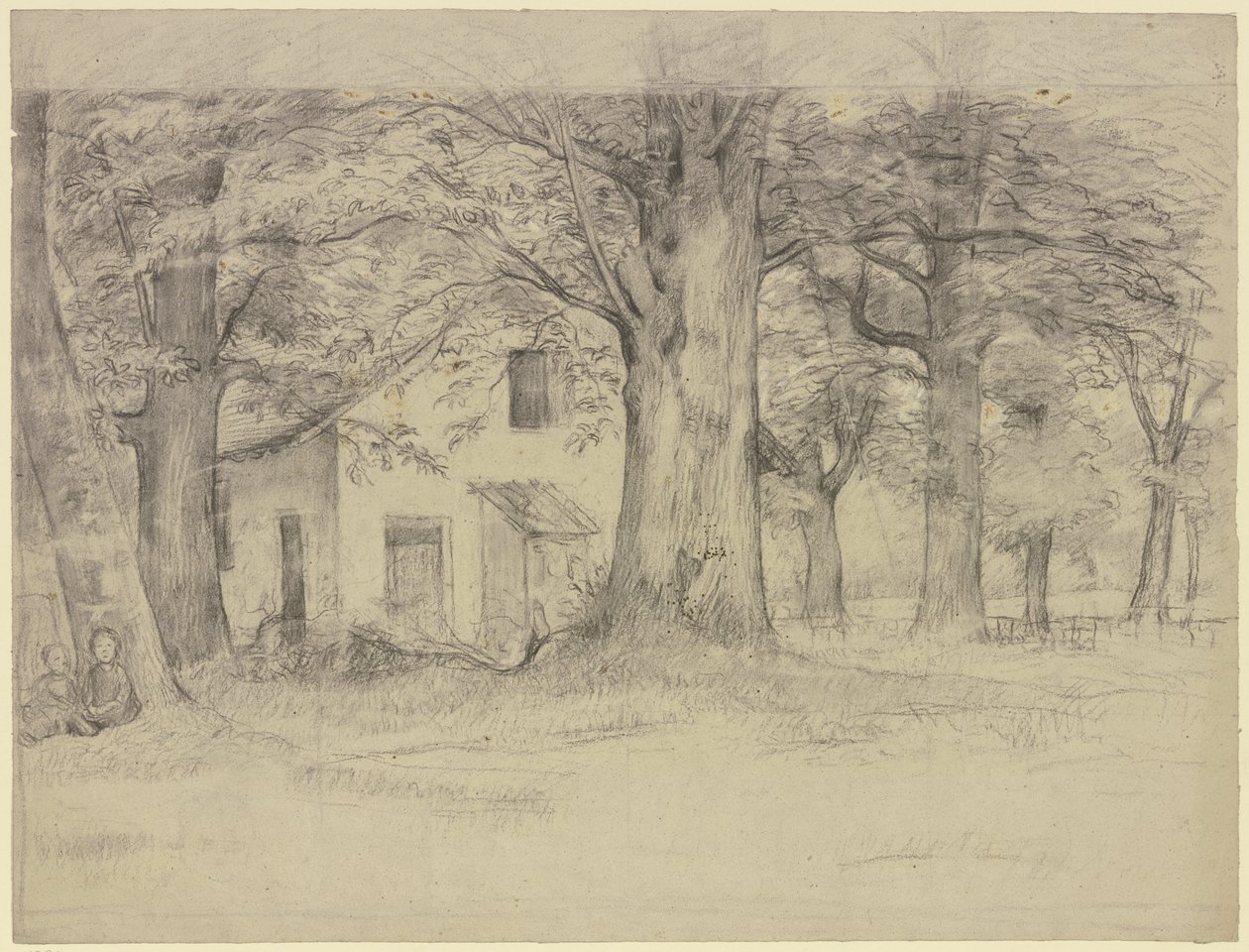 Casa detrás de los árboles de Otto Scholderer
