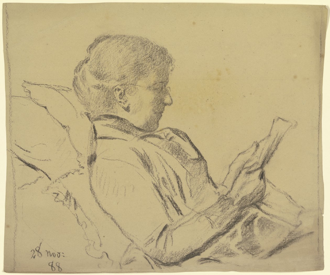 Luise Scholderer, leyendo el periódico de Otto Scholderer