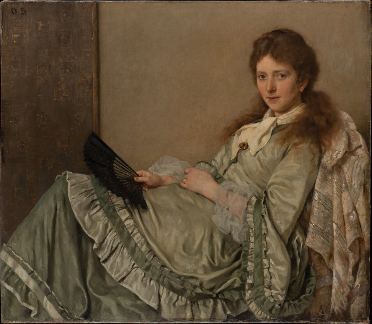 Retrato de la esposa del artista en la otomana de Otto Scholderer
