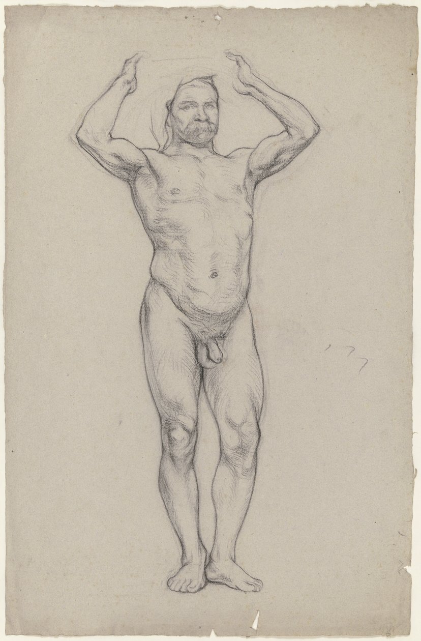 Desnudo masculino de pie de Otto Scholderer