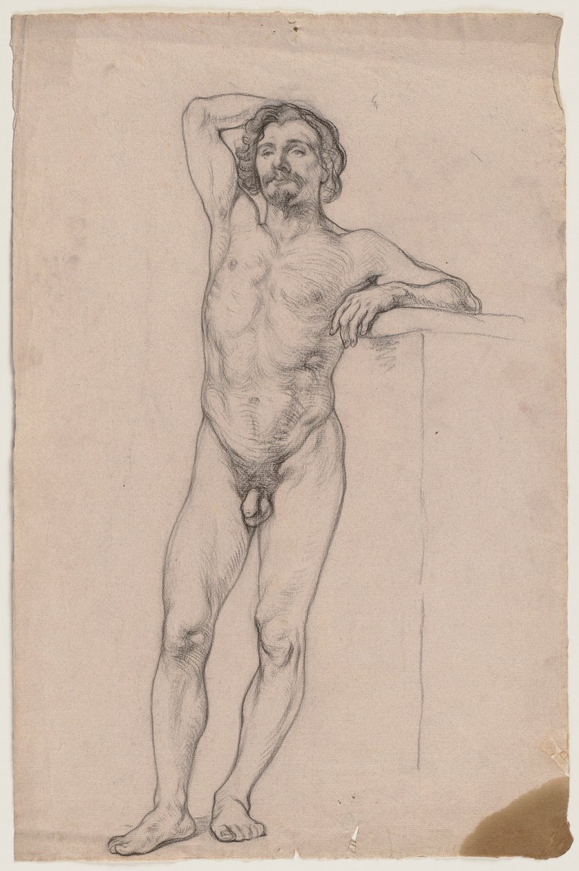 Desnudo masculino de pie de Otto Scholderer