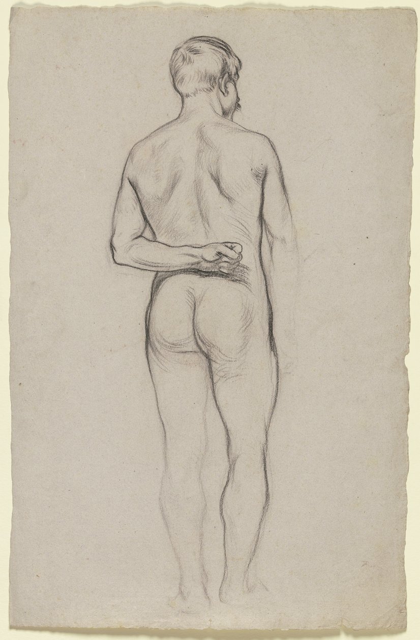 Desnudo masculino de pie visto de espaldas de Otto Scholderer