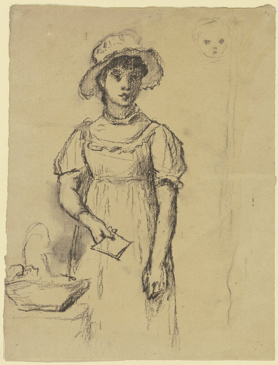 Joven de pie con una carta de Otto Scholderer