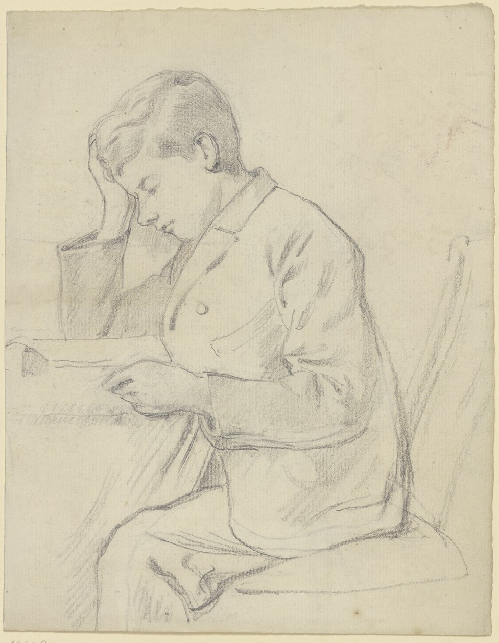 Victor Scholderer leyendo en la mesa de Otto Scholderer