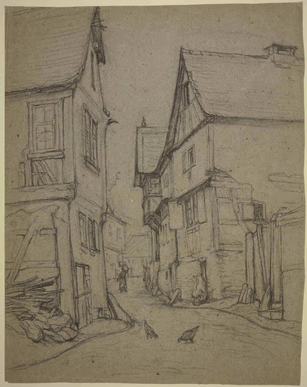 Calle del pueblo de Kronberg de Otto Scholderer