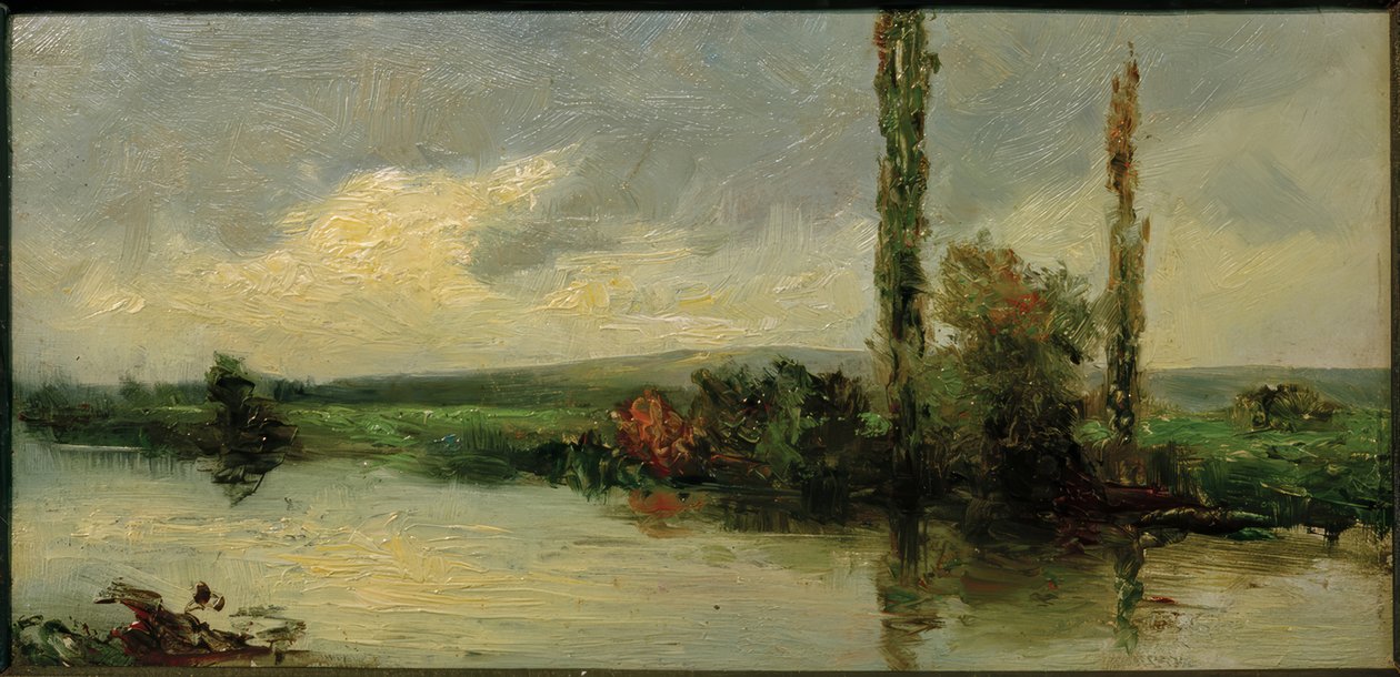 Pequeño tramo de río con álamos de Otto Ubbelohde