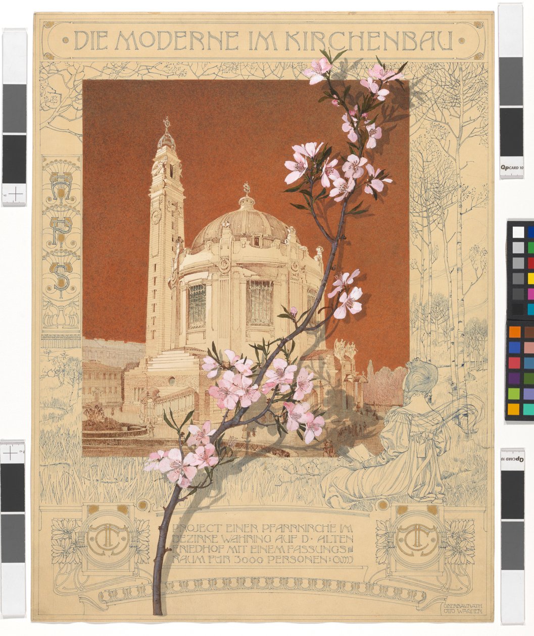 Iglesia parroquial de Währing, lámina «La modernidad en la arquitectura eclesiástica» de Otto Wagner