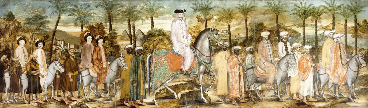 Caballeros europeos en procesión de orientales, c.1720 de Ottoman School