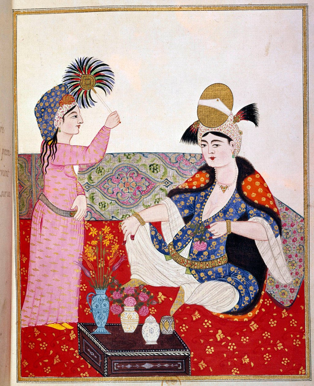 Imperio Otomano: representación de un sultán y su sirvienta de Ottoman School