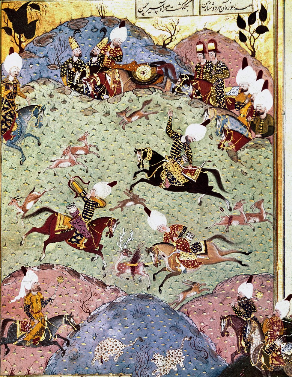 El emperador otomano Solimán el Magnífico cazando de Ottoman School