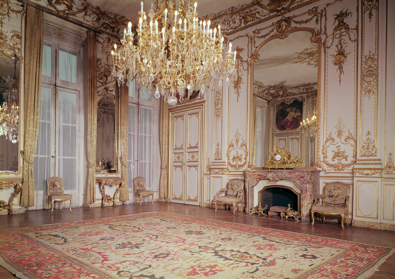 Vista del interior del Gran Salón en la planta baja, c.1722-33 de P. and Leroux, J. B. Lassurance