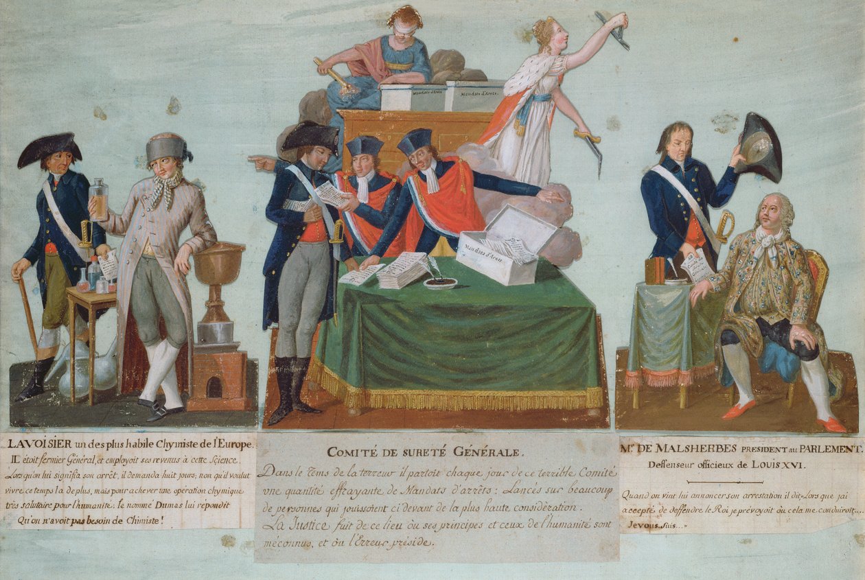 Lavoisier, el Comité de Seguridad General y Malesherbes, siglo XVIII de P. A. and J.B. Lesueur