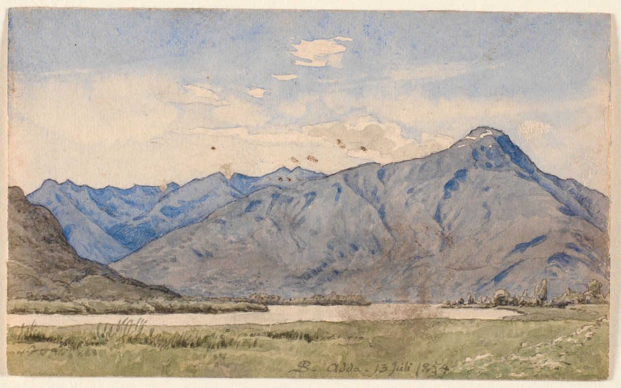 Paisaje italiano con un río y montañas de P.C. Skovgaard